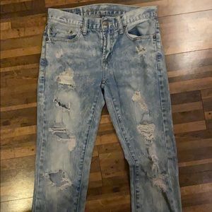 American eagle stone wash whipped skinny jeans